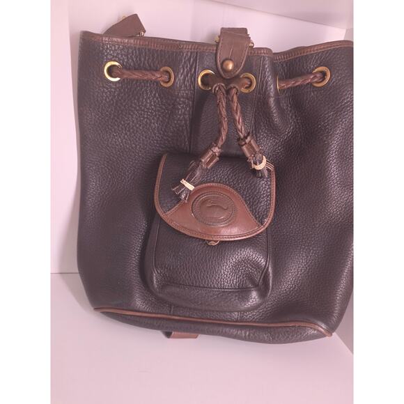 Vintage Dooney & Bourke All-Weather Leather drawstring sling bucket bag (Fair) - Picture 1 of 3